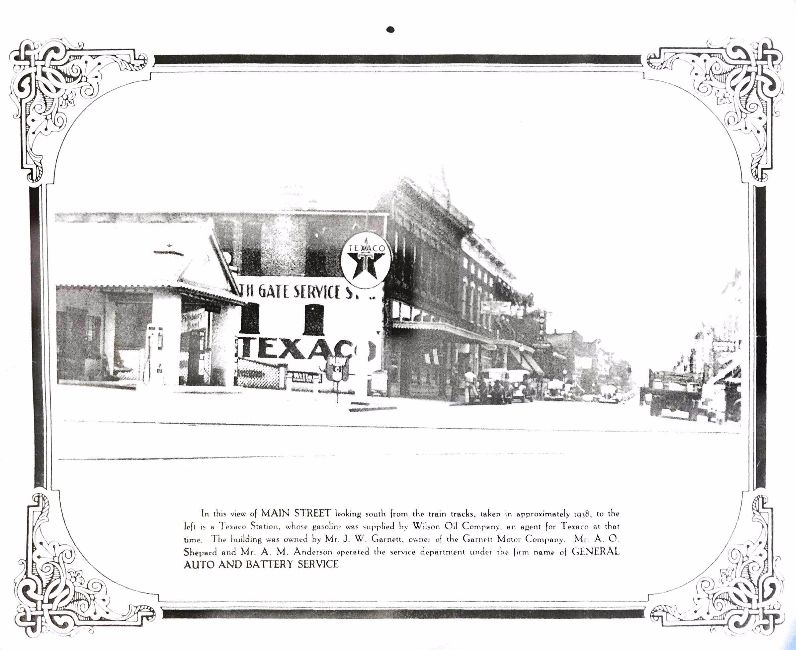 A picture of Building One from 1938. It was located next to a Texaco station.