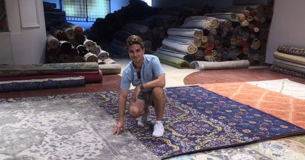 Den with rugs in India