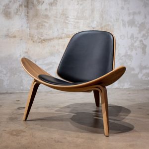 Modern leather upholstered accent chair