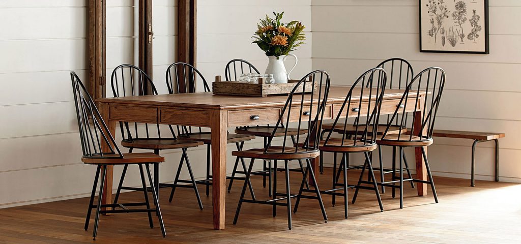 Magnolia-Home-Green-Front-Furniture dining table and chairs